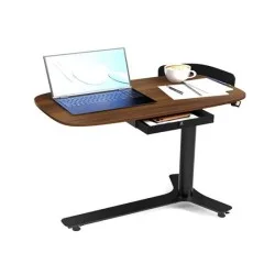 Etd2 Walnut Color Pneumatic Height Adjustable Table - Brown